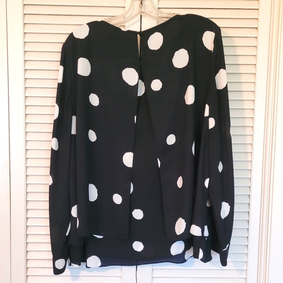 NWOT Chico's Sheer Black with white polka dots - Picture 9 of 16